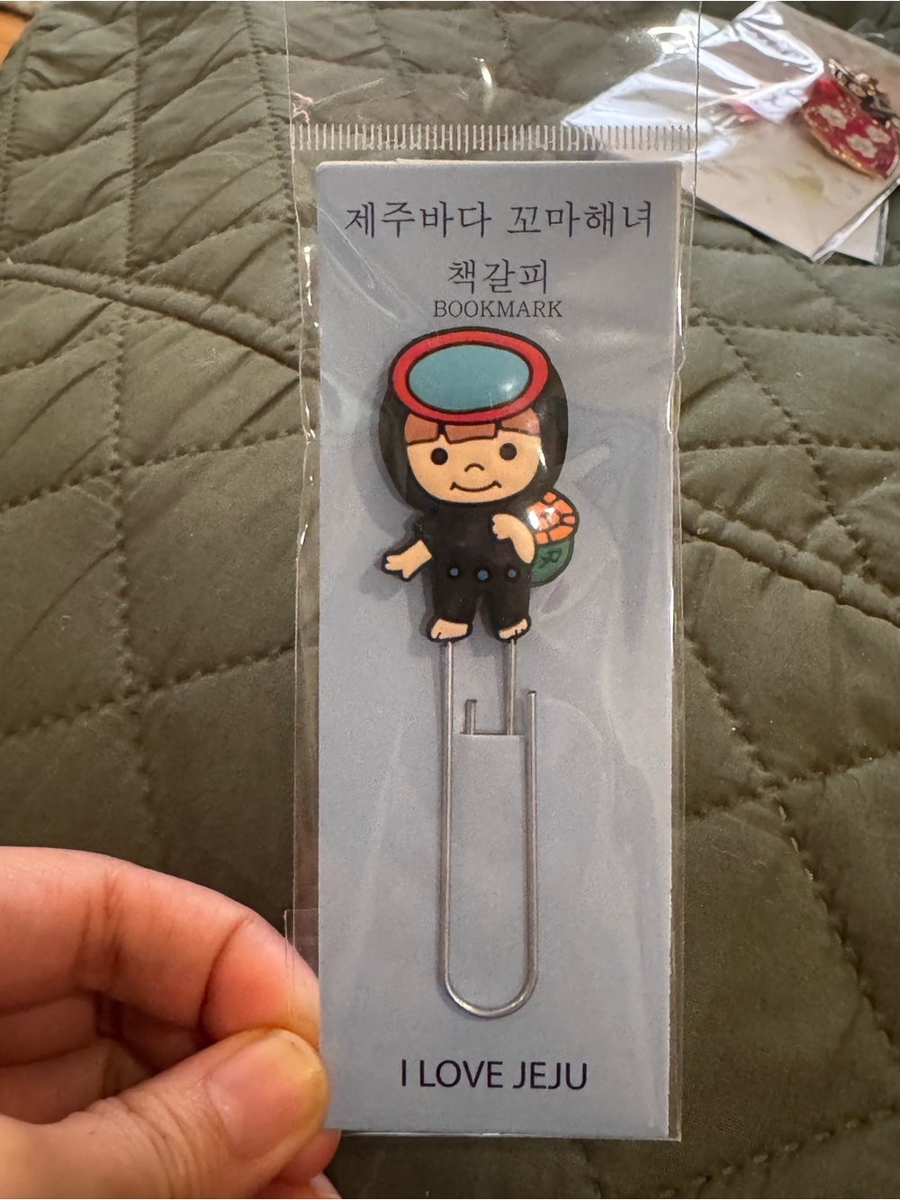 I Love Jeju Kids Bookmark - Blue & Black Diver Character
